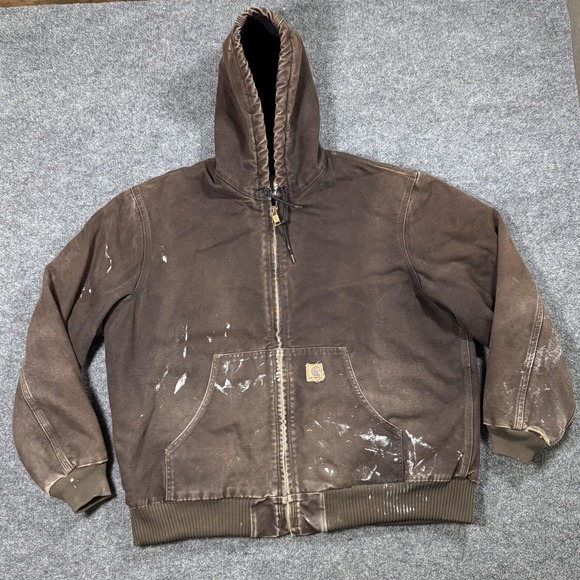 Carhartt Other - Vintage Carhartt Jacket Mens‎ XL Hooded Y2K Workwear Distressed J130 DKB Grunge